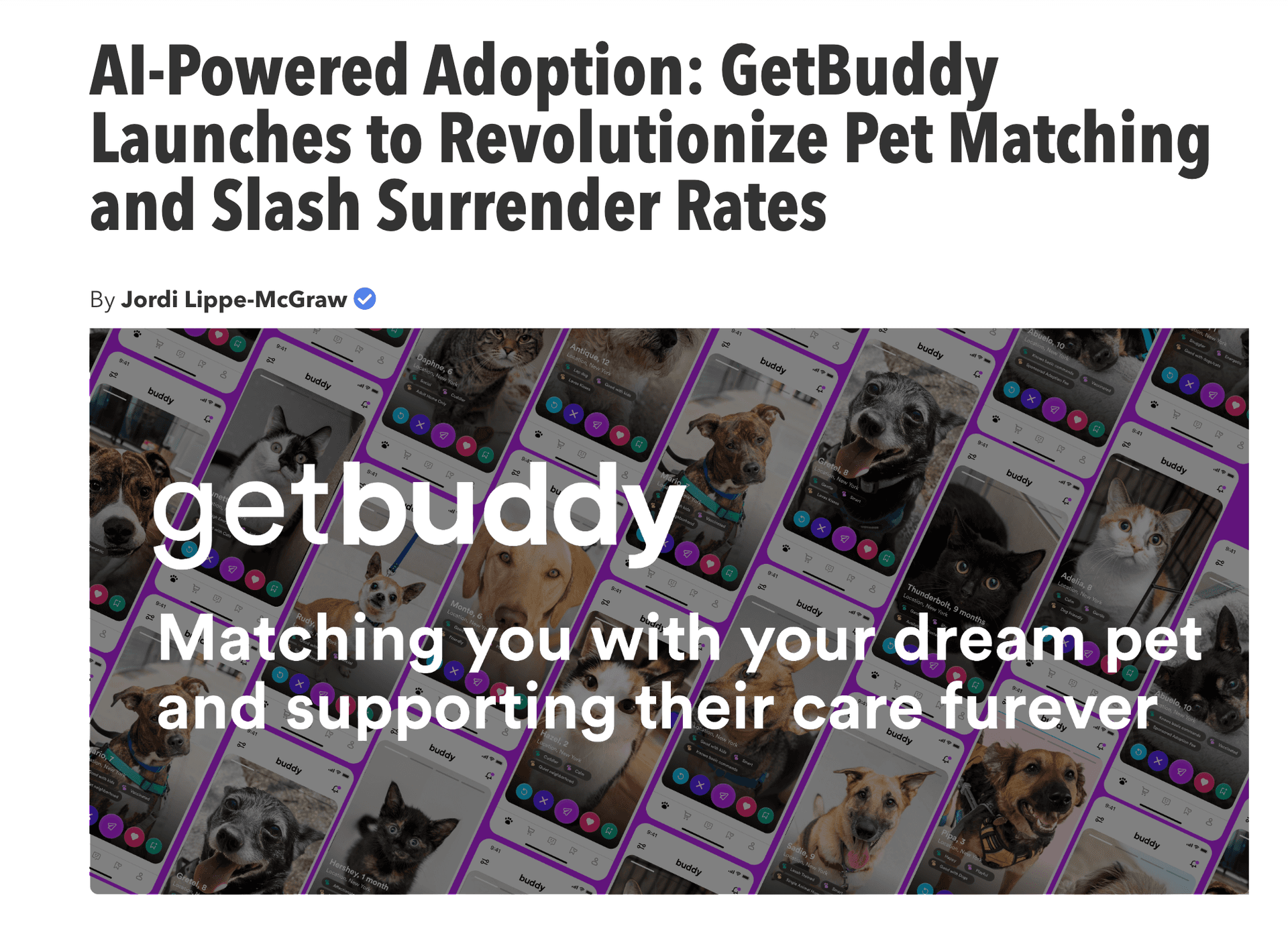 Grit Daily - Grit Daily Explores How GetBuddy Is Revolutionizing Pet Adoption with AI