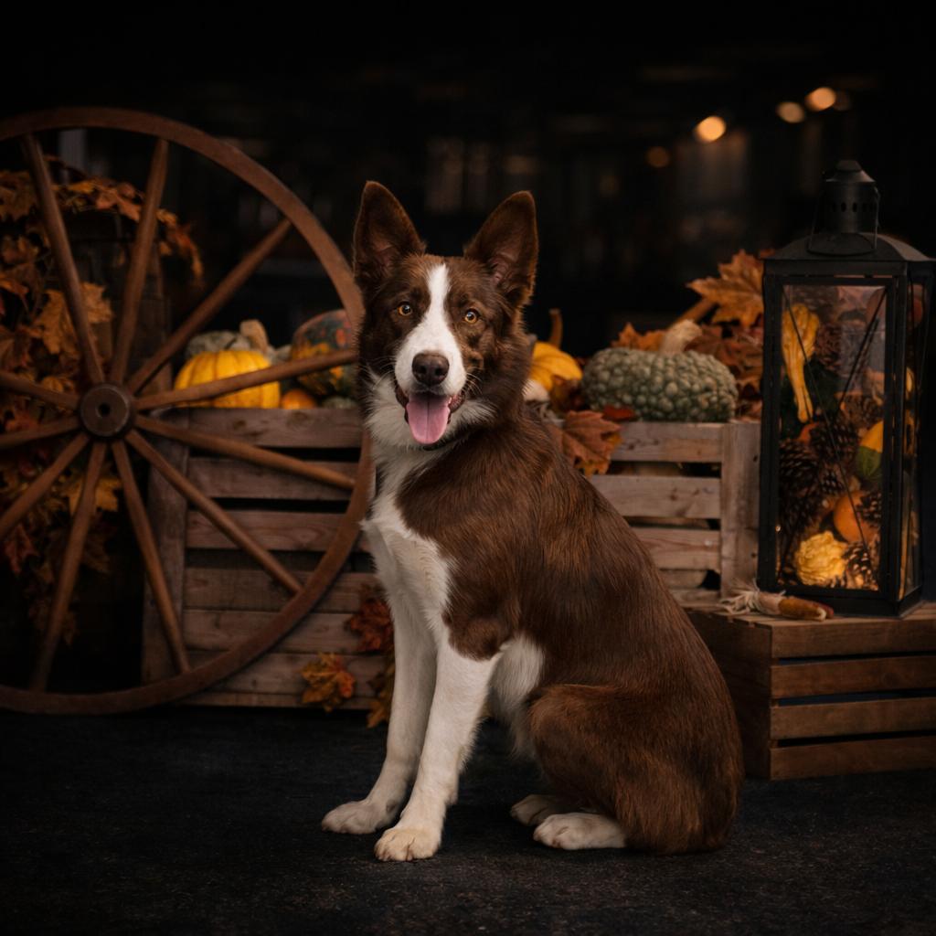An adult medium-sized male Red / Chestnut / Orange Border Collie dog named Henna for adoption in Wooster, OH
