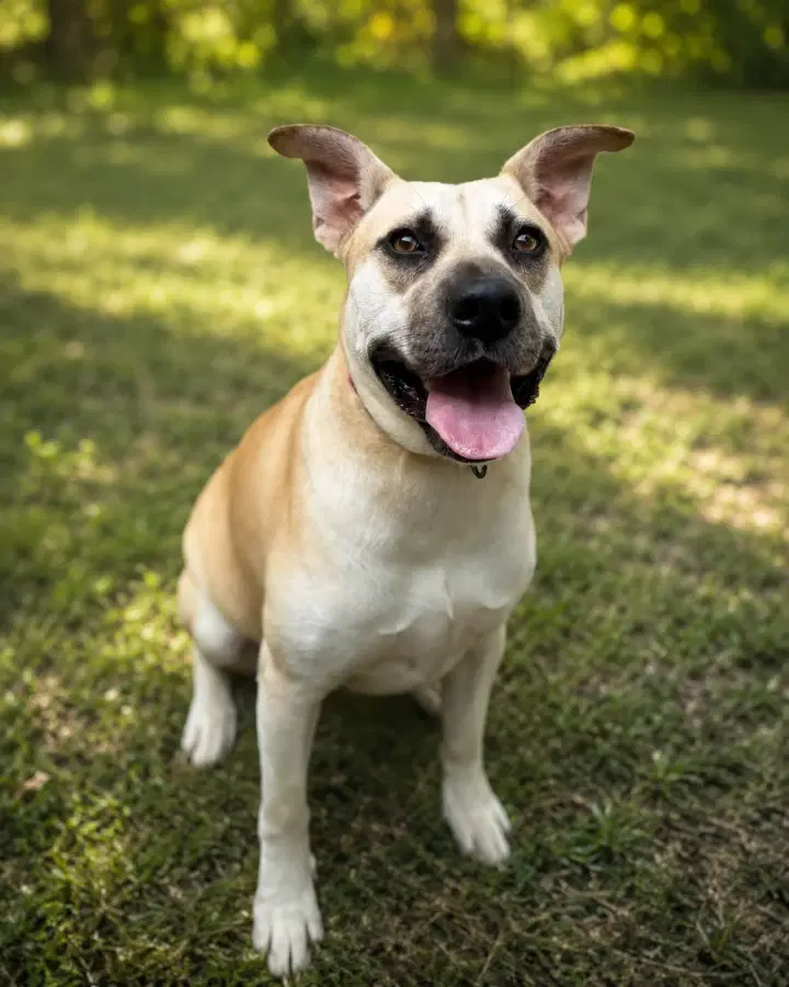 A young medium-sized female Yellow / Tan / Blond / Fawn Mixed Breed dog named Arielle for adoption in Lindenhurst, NY